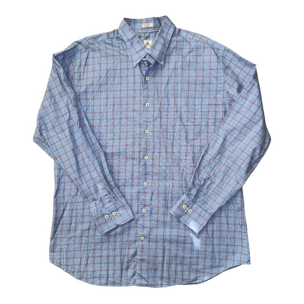 Peter Millar Button Down Shirt Blue Orange Men’s Size XL